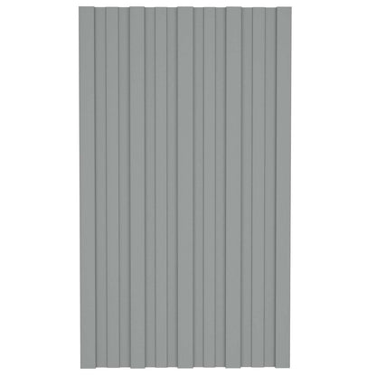 Roof Panel 12 pcs Grey 80 x 45 cm Galvanised steel