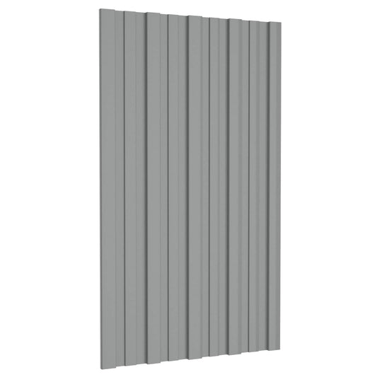 Roof Panel 36 pcs Grey 80 x 45 cm Galvanised steel