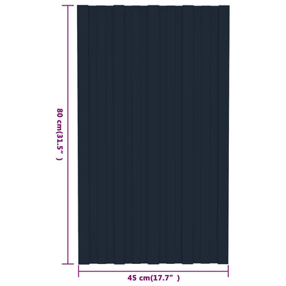 Roof Panel 12 pcs Anthracite 31.50 x 17.72 in Galvanised steel