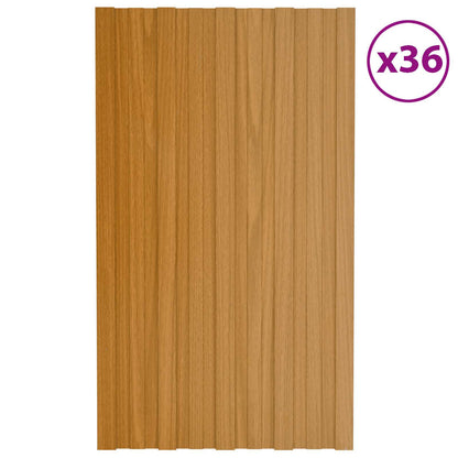 Roof Panel 36 pcs Natural 31.50 x 17.72 in Galvanised steel