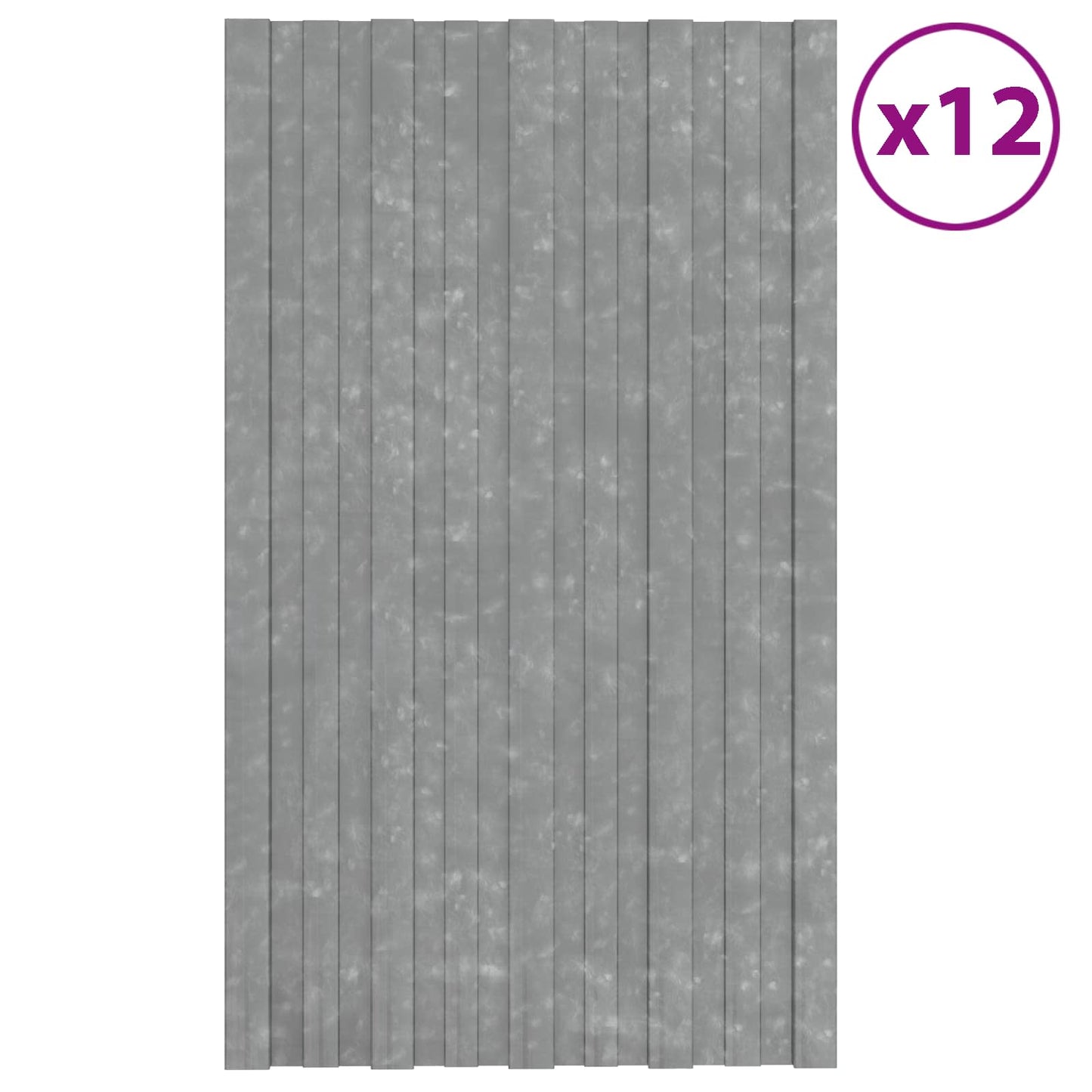 Roof Panel 12 pcs Silver 31.50 x 17.72 in Galvanised steel