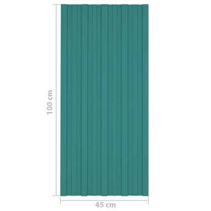 Roof Panel 36 pcs Green 100 x 45 cm Galvanised steel