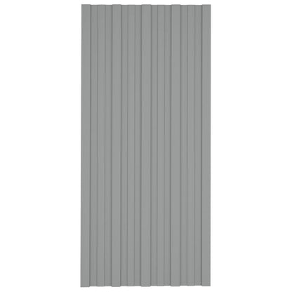 Roof Panel 12 pcs Grey 39.37 x 17.72 in Galvanised steel