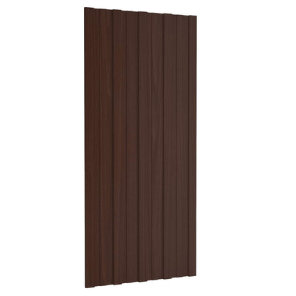 Roof Panel 12 pcs Brown 39.37 x 17.72 in Galvanised steel