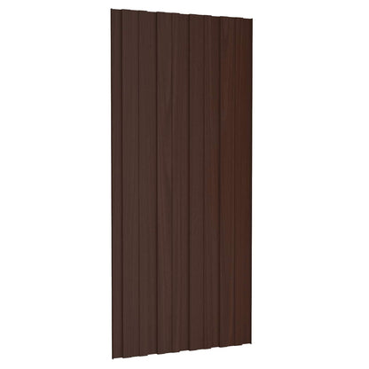 Roof Panel 12 pcs Brown 39.37 x 17.72 in Galvanised steel