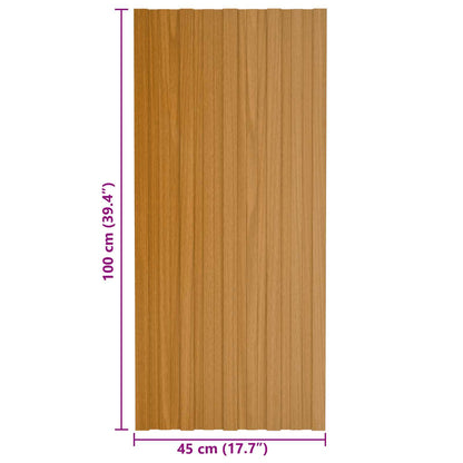 Roof Panel 12 pcs Natural 39.37 x 17.72 in Galvanised steel