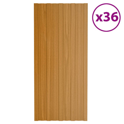 Roof Panel 36 pcs Natural 100 x 45 cm Galvanised steel