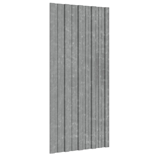 Roof Panel 12 pcs Silver 39.37 x 17.72 in Galvanised steel