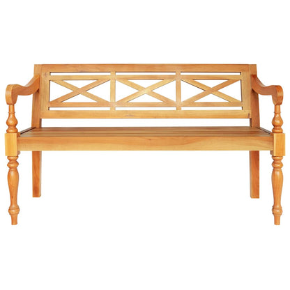 Batavia Bench 123 cm Solid Mahogany Wood Light Brown