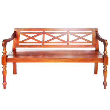 Batavia Bench 123 cm Solid Mahogany Wood Dark Brown