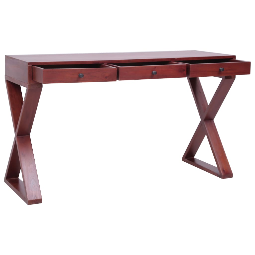Computer Desk Brown 45.3x18.5x30.3" Solid Mahogany Wood