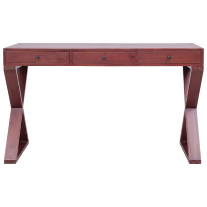 Computer Desk Brown 45.3x18.5x30.3" Solid Mahogany Wood