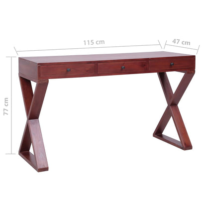 Computer Desk Brown 45.3x18.5x30.3" Solid Mahogany Wood