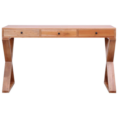Computer Desk Natural 45.3"x18.5"x30.3" Solid Mahogany Wood