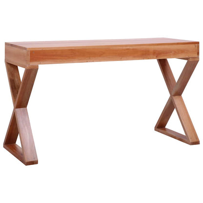 Computer Desk Natural 45.3"x18.5"x30.3" Solid Mahogany Wood