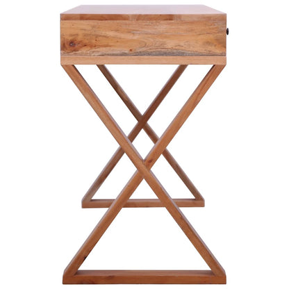 Computer Desk Natural 45.3"x18.5"x30.3" Solid Mahogany Wood