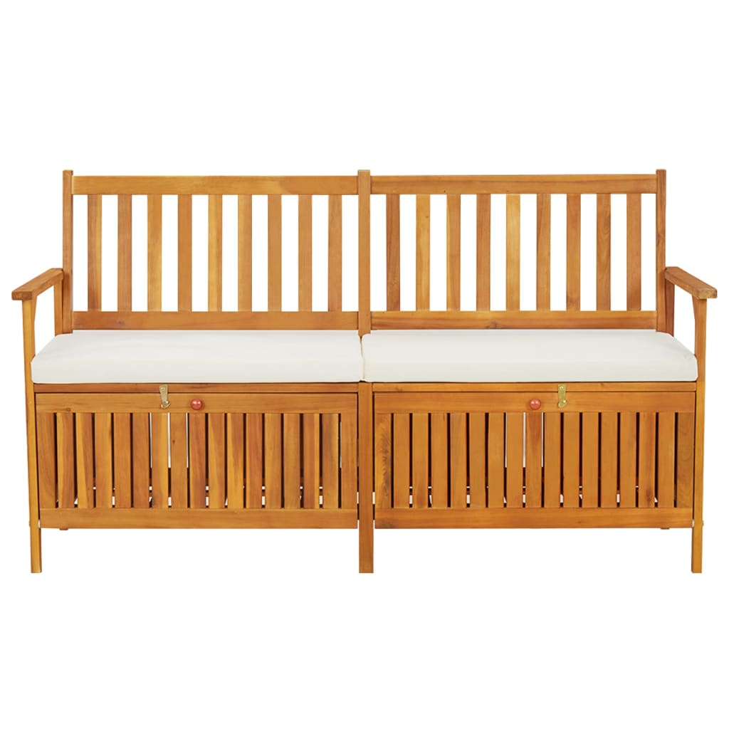 Storage Bench with Cushion 58.3" Solid Wood Acacia