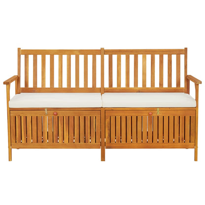 Storage Bench with Cushion 58.3" Solid Wood Acacia