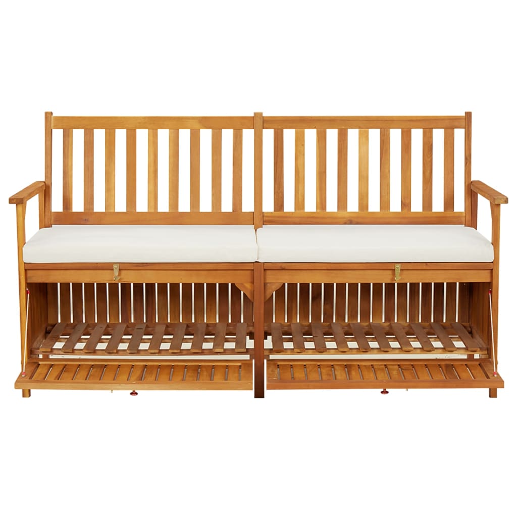 Storage Bench with Cushion 58.3" Solid Wood Acacia