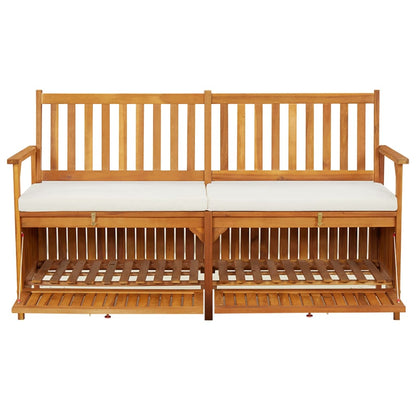 Storage Bench with Cushion 58.3" Solid Wood Acacia