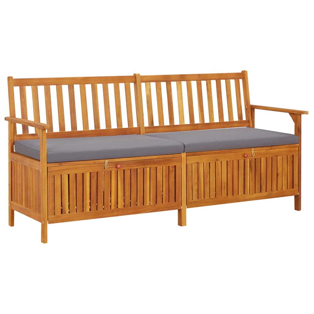 Storage Bench with Cushion 66.9" Solid Wood Acacia