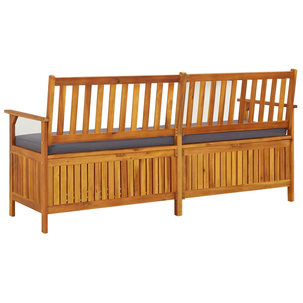 Storage Bench with Cushion 66.9" Solid Wood Acacia