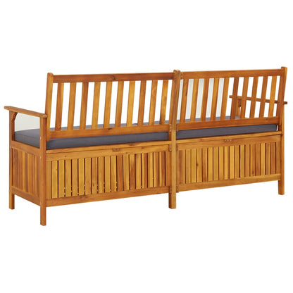 Storage Bench with Cushion 66.9" Solid Wood Acacia