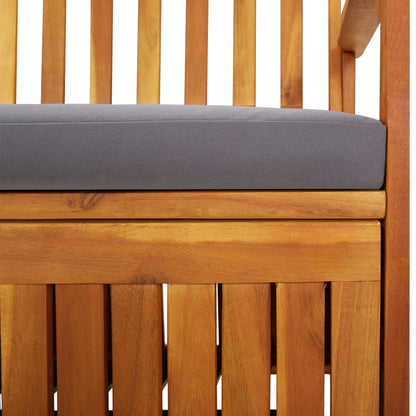Storage Bench with Cushion 66.9" Solid Wood Acacia