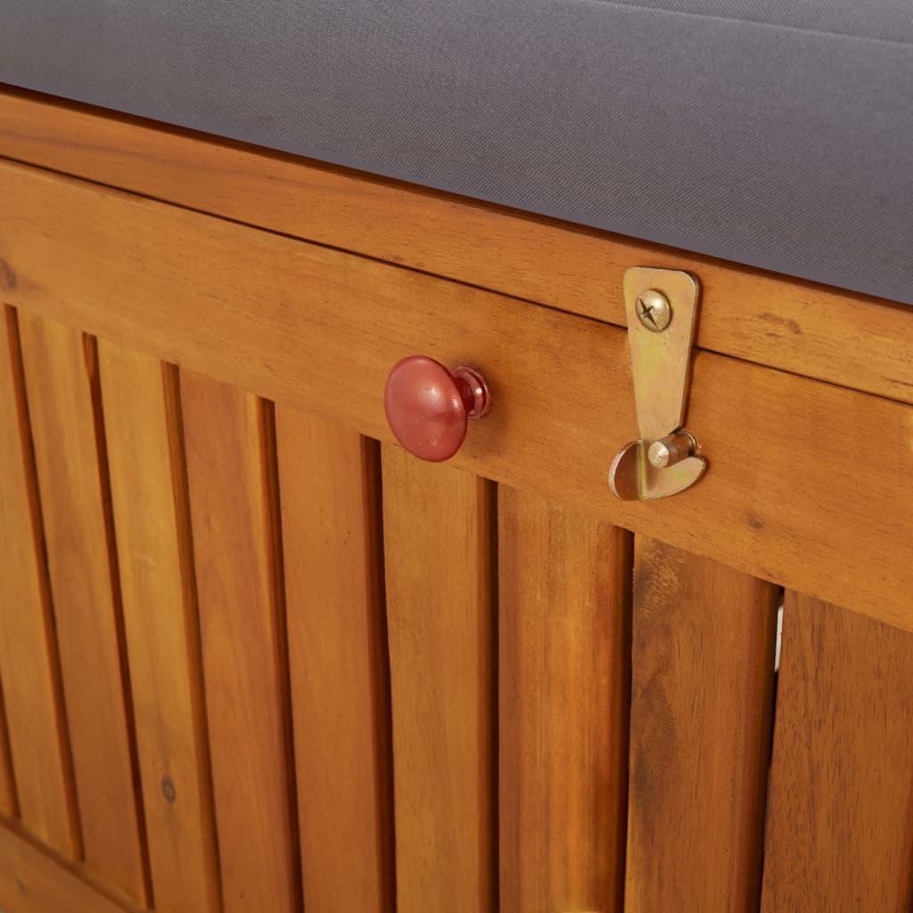 Storage Bench with Cushion 66.9" Solid Wood Acacia