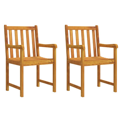 Garden chairs 2 pcs Natural Solid Acacia Wood