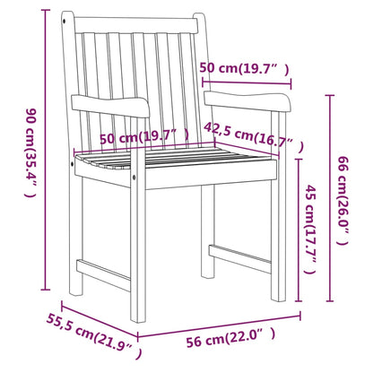 Garden chairs 2 pcs Natural Solid Acacia Wood