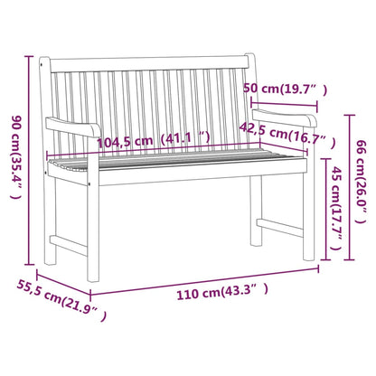 Garden benches 1-Seater 110 x 55.5 x 90 cm Solid Acacia Wood