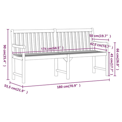 Garden benches 1-Seater 180 x 55.5 x 90 cm Solid Acacia Wood