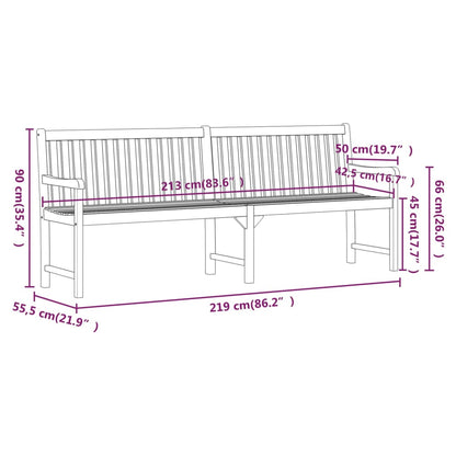 Garden benches 1-Seater 219 x 55.5 x 90 cm Solid Acacia Wood