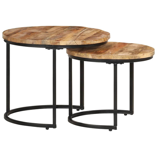 Nesting Table | Set of 2 | Natural Wood