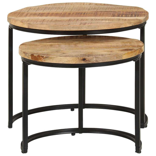 Nesting Table | Set of 2 | Natural Wood