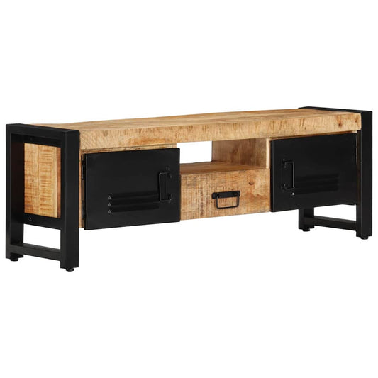 TV Cabinet | Natural Wood | Solid Mango Wood, Powder-Coated Iron | Medium