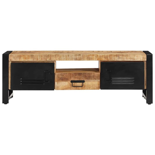 TV Cabinet | Natural Wood | Solid Mango Wood, Powder-Coated Iron | Medium