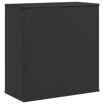 Garden Cushion Box PE Rattan 100x49x103.5 cm Black