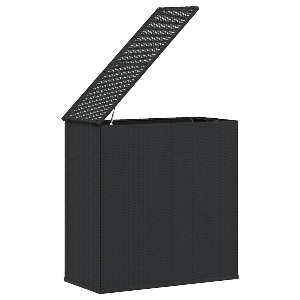 Garden Cushion Box PE Rattan 100x49x103.5 cm Black