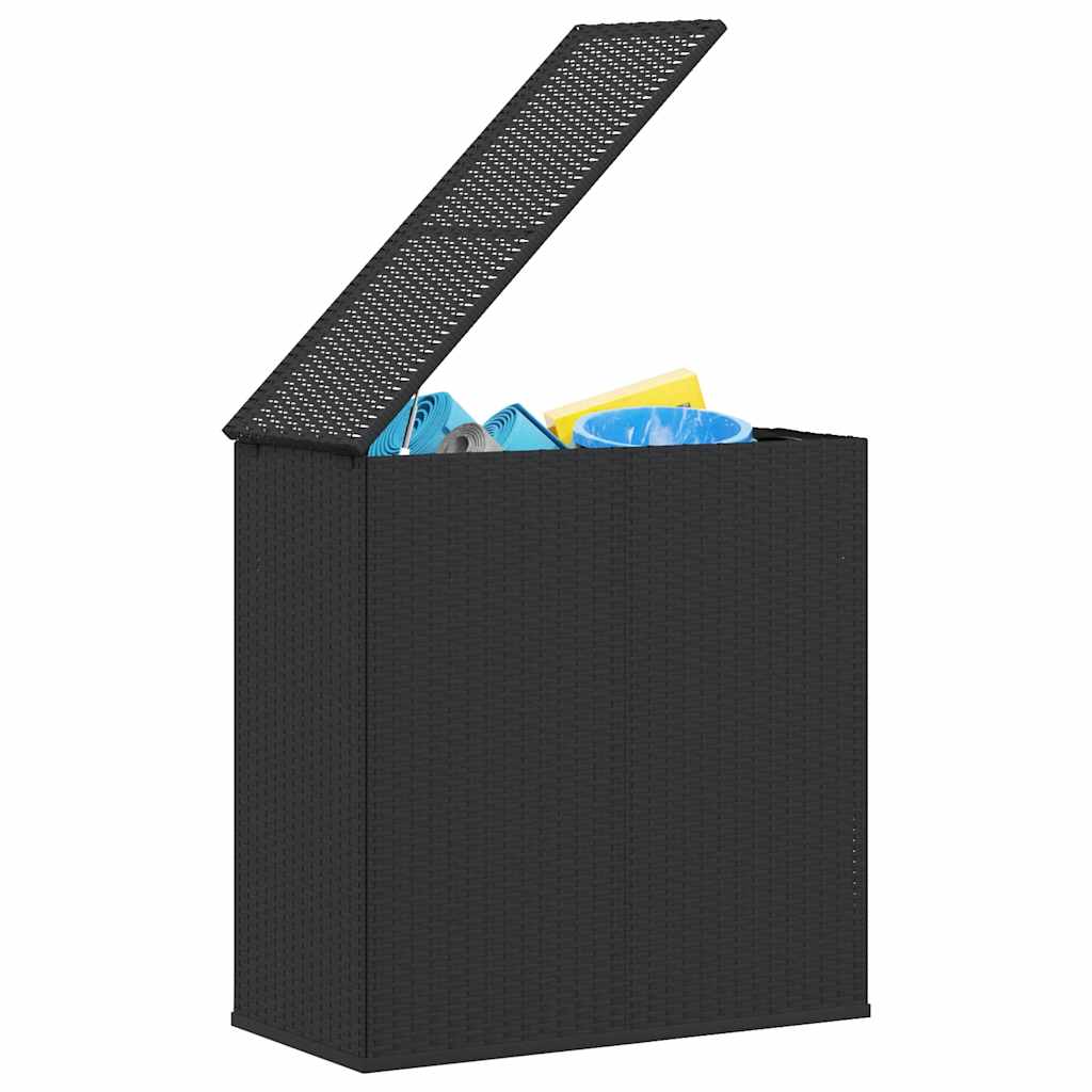Garden Cushion Box PE Rattan 100x49x103.5 cm Black