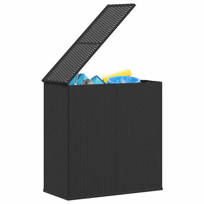 Garden Cushion Box PE Rattan 100x49x103.5 cm Black