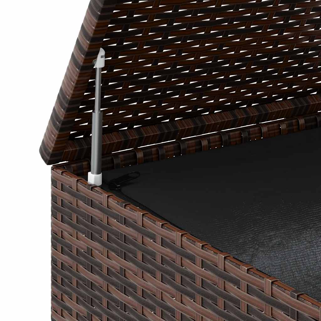 Garden Cushion Box PE Rattan 100x49x103.5 cm Brown