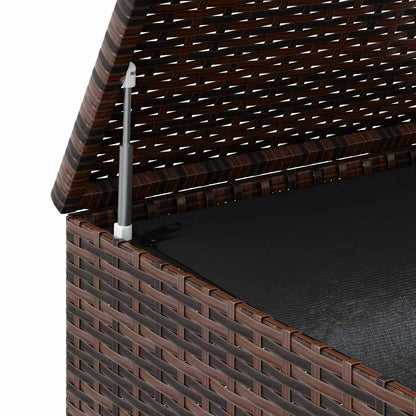 Garden Cushion Box PE Rattan 100x49x103.5 cm Brown