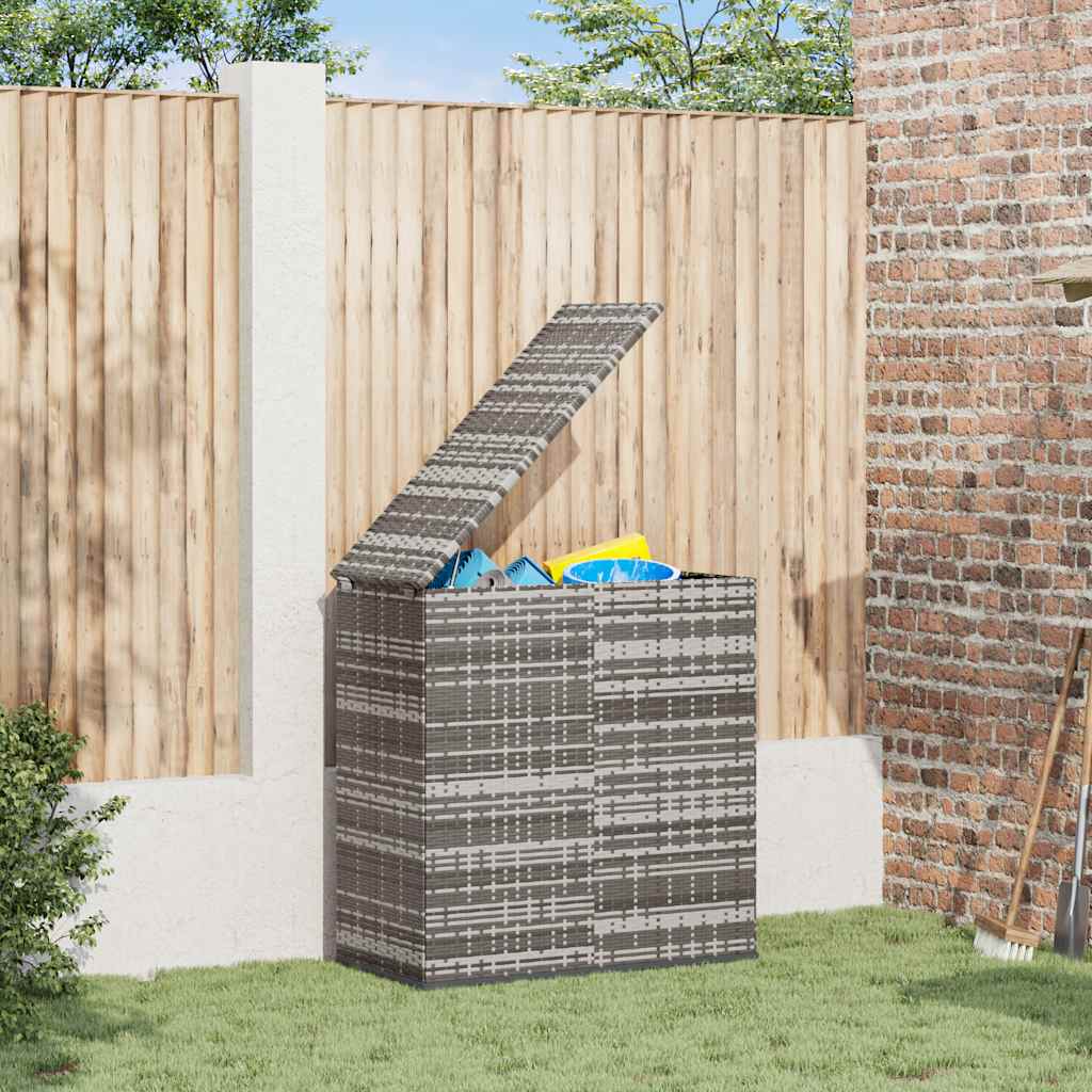 Garden Cushion Box PE Rattan 100x49x103.5 cm Grey