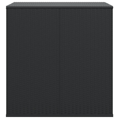 Garden Cushion Box PE Rattan 100x97.5x104 cm Black