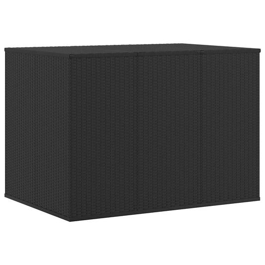 Cushion Box | Black | PE rattan, powder-coated steel | 145 x 100 x 103 cm