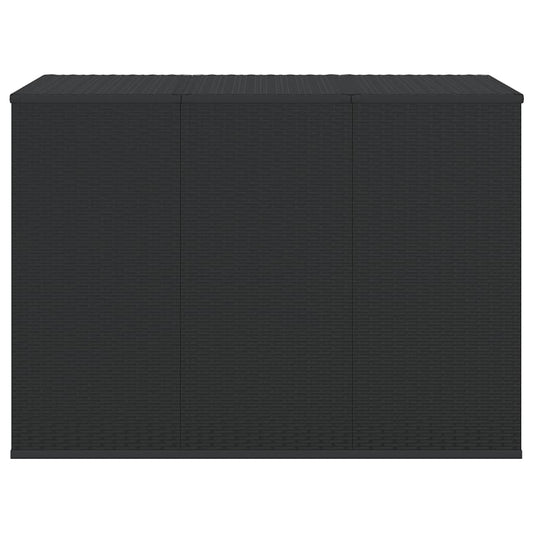 Cushion Box | Black | PE rattan, powder-coated steel | 145 x 100 x 103 cm