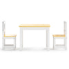 3 Piece Children Table and Chair Set White and Beige MDF