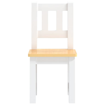 3 Piece Children Table and Chair Set White and Beige MDF